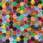 Backsplash 2.0 Hexagons Teal Ombre Digital Spectrum Hoffman Fabrics